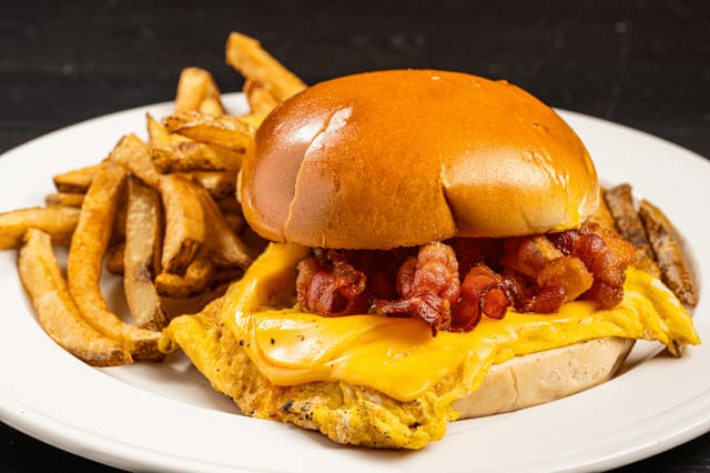 Sandwich Ham, Eggs, Bacon, & American Cheese.